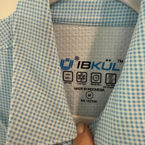 Men's The Tryall Club Blue IBKUL Polo golf Shirt Medium - Picture 3 of 3